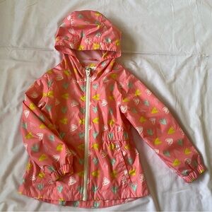 Pink Heart Patterned Kids' Windbreaker